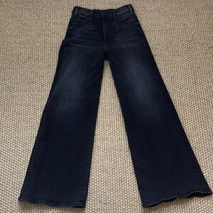 MOTHER - the Hustler Roller Sneak faded black Wide-Leg Jeans size 26